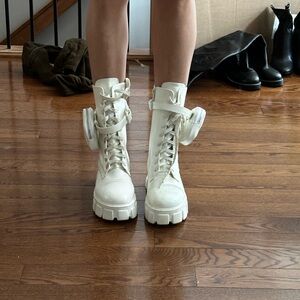 Stylish White Combat Boots